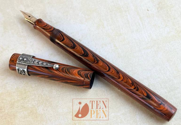 WATERMAN 52 RED RIPPLE EBONITE - VERY FLEXIBLE NIB | Tenpen - By